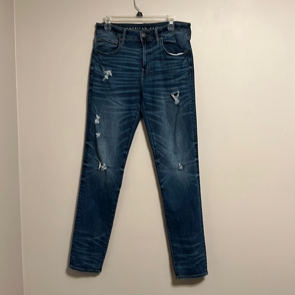 American Eagle Distressed Athletic Airflex 32 X 36 Medium Wash - Picture 1 of 11